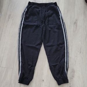 Siwy Black Jogger Pants with White Stripes